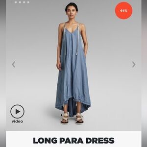 Brand new NWT G-Star Raw Para maxi parachute dress Light Cloud Blue size XXS